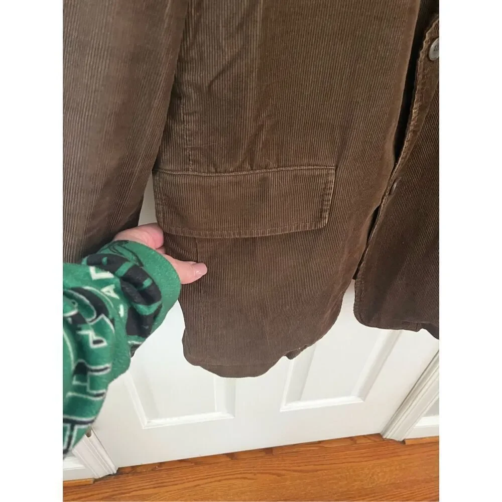 J. Crew Brown Corduroy Sports Coat Blazer Jacket sz L EUC Professor